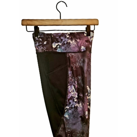 Ideology 7/8 Leggings Purple Floral Print S - Picture 10 of 14